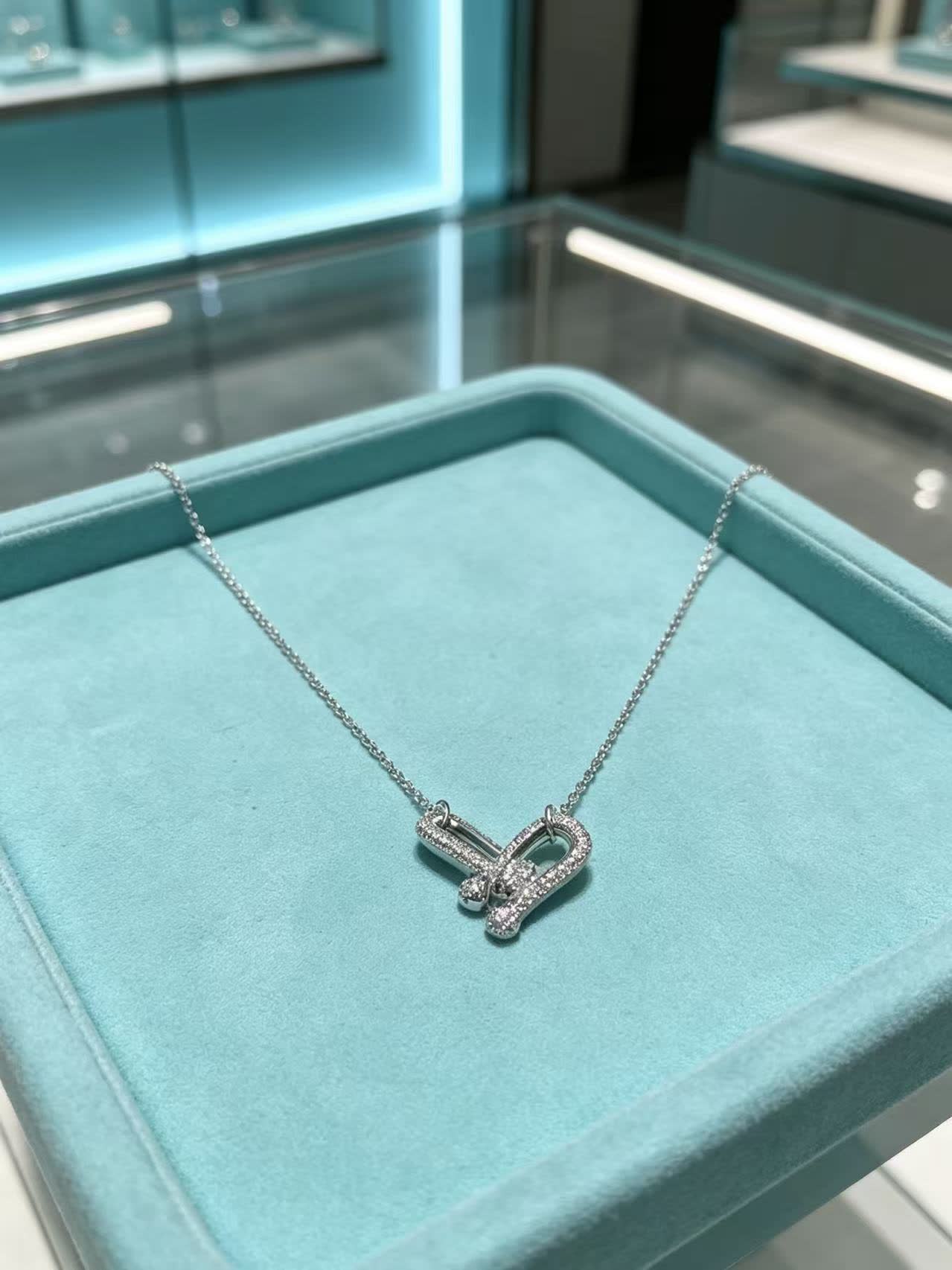 Tiffany & Co. Elsa Peretti® Silver Open Heart Necklace
